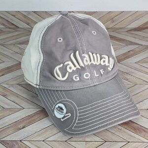 Callaway Golf MagnaCap New Era Golf Hat Adjustable Embroidered Gray White
